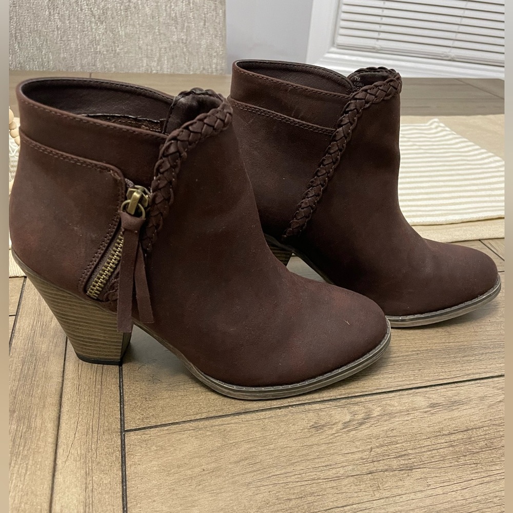 Brown ankle booties